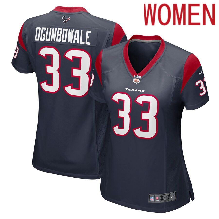Women Houston Texans 33 Dare Ogunbowale Nike Navy Game Player NFL Jersey
